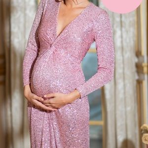 Gorgeous pink sequin maternity party dress. Worn twice. Been dry cleaned!